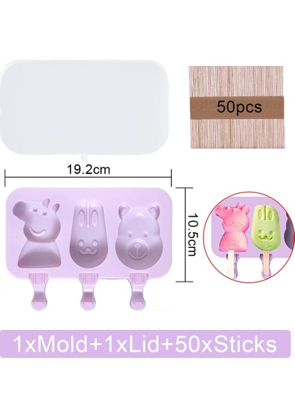 No.1 Tarzı 3D Dondurma Kalıp Makinesi Popsicle Kapaklı Silikon Kalıp Çubukları Sevimli Karikatür Jöle Lolly Dondurma Formu Mutfak Gadget Aracı (Yurt Dışından)