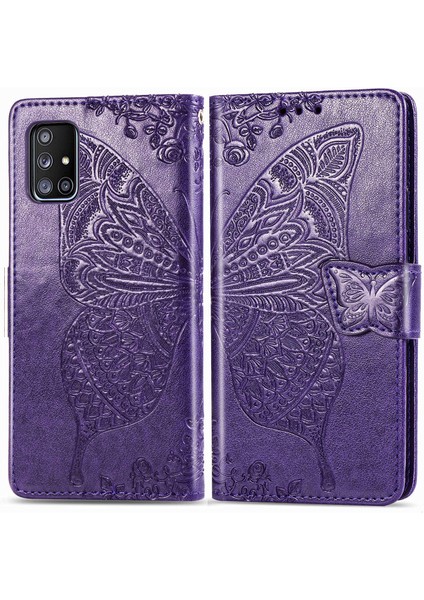 Samsung Galaxy A71 5g Kelebek Kanatları Flip Darbeye Dayanıklı Deri Telefon Kılıfı (Yurt Dışından)