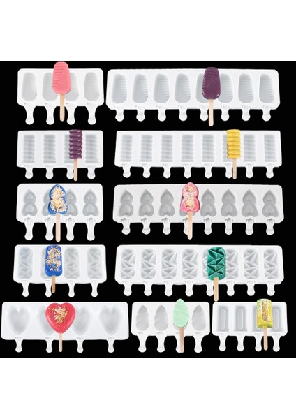 NO.84048 Stili Popsicle Silikon Kalıplar Dıy Dondurma Kalıp Bar Araçları Kek Pop Kalıp Yapımı Için (Yurt Dışından)