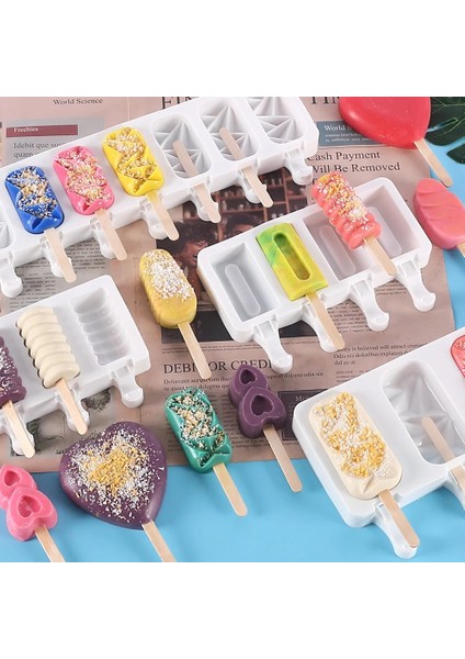NO.84048 Stili Popsicle Silikon Kalıplar Dıy Dondurma Kalıp Bar Araçları Kek Pop Kalıp Yapımı Için (Yurt Dışından)