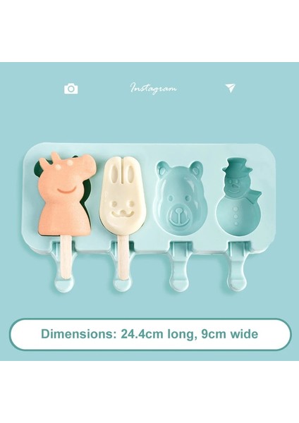 Resim 11 Stili Olarak Silikon Karikatür Dondurma Kalıbı Kapaklı Buzlu Şeker Kalıpları Dıy Ev Yapımı Buz Lolly Kalıp Dondurma Buzlu Şeker Buz Pop Maker Kalıp (Yurt Dışından)