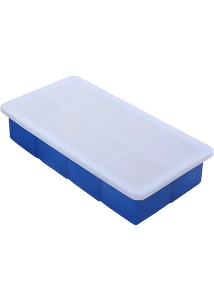 Safir Tarzı 8 Kavite Büyük Buz Küpü Tepsisi Gıda Sınıfı Silikon Ice Cube Maker Kalıp, Dondurma Çikolata Partisi Viski Kokteyl Içeceği Için Kapaklı (Yurt Dışından)