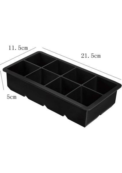 Safir Tarzı 8 Kavite Büyük Buz Küpü Tepsisi Gıda Sınıfı Silikon Ice Cube Maker Kalıp, Dondurma Çikolata Partisi Viski Kokteyl Içeceği Için Kapaklı (Yurt Dışından)