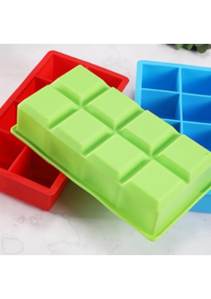 Safir Tarzı 8 Kavite Büyük Buz Küpü Tepsisi Gıda Sınıfı Silikon Ice Cube Maker Kalıp, Dondurma Çikolata Partisi Viski Kokteyl Içeceği Için Kapaklı (Yurt Dışından)