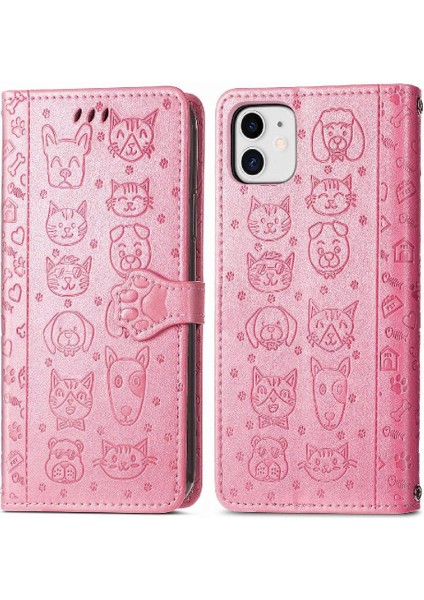 Iphone 11 Için Kısa Kayış Deri Çevirin Darbeye Karikatür Telefon Kılıfı (Yurt Dışından)