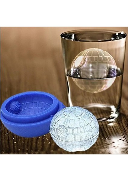 Mavi Stil Sıcak Yaratıcı Silikon Mavi Savaşlar Ölüm Yıldızı Yuvarlak Top Buz Küpü Kalıp Tepsisi Çöl Küre Kalıp Dondurma Araçları (Yurt Dışından) fiyatları