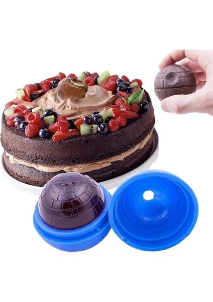 Mavi Stil Sıcak Yaratıcı Silikon Mavi Savaşlar Ölüm Yıldızı Yuvarlak Top Buz Küpü Kalıp Tepsisi Çöl Küre Kalıp Dondurma Araçları (Yurt Dışından) modelleri