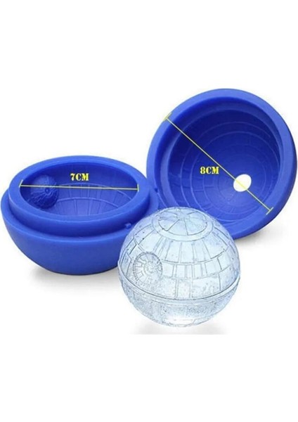 Mavi Stil Sıcak Yaratıcı Silikon Mavi Savaşlar Ölüm Yıldızı Yuvarlak Top Buz Küpü Kalıp Tepsisi Çöl Küre Kalıp Dondurma Araçları (Yurt Dışından) fırsatları
