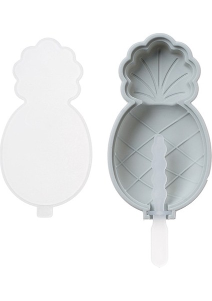 Ananas-Gri Tarzı Stil Dondurma Kalıp Kutusu Silikon Ev Dondurma Dondurma Çubukları Ev Yapımı Çocuk Gıda Sınıfı Aşındırıcılar Silikon Kalıp (Yurt Dışından)