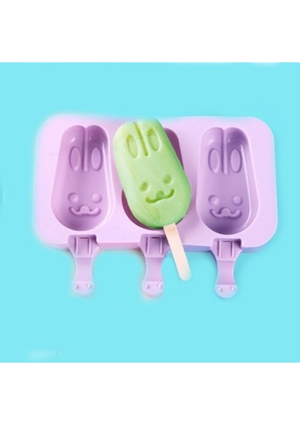 Tavşan Tarzı Dıy Silikon Yeniden Kullanılabilir Popsicle Kalıp Çikolatalı Dondurma Çubuğu Şablonları Ev Buzdolabı Aracı Mutfak Aksesuarları Malzemeleri (Yurt Dışından)