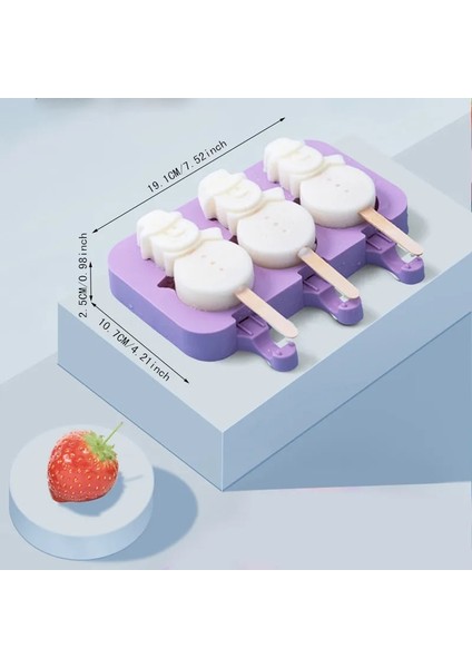 Tavşan Tarzı Dıy Silikon Yeniden Kullanılabilir Popsicle Kalıp Çikolatalı Dondurma Çubuğu Şablonları Ev Buzdolabı Aracı Mutfak Aksesuarları Malzemeleri (Yurt Dışından)