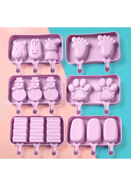Tavşan Tarzı Dıy Silikon Yeniden Kullanılabilir Popsicle Kalıp Çikolatalı Dondurma Çubuğu Şablonları Ev Buzdolabı Aracı Mutfak Aksesuarları Malzemeleri (Yurt Dışından)