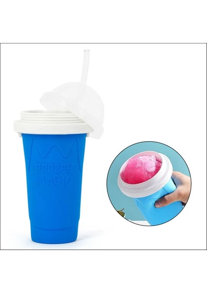 Gül Tarzı Hızlı Dondurulmuş Smoothies Kupası Ev Yapımı Milkshake Şişesi Slush ve Shake Maker Hızlı Soğutma Kupası Dondurma Slushy Maker Şişe 350ML (Yurt Dışından)