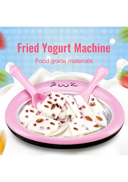 Yeşil Stil Mini Dondurma Makinesi Karikatür Buz Makinesi Kızarmış Yoğurt Makinesi Pan Ev Karıştırma Yoğurt Makinesi Kürek Çocuklar Çocuklar Için Ev Kullanımı (Yurt Dışından)