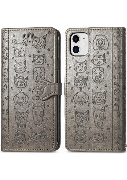 Iphone 11 Için Kısa Kayış Deri Çevirin Darbeye Karikatür Telefon Kılıfı (Yurt Dışından)