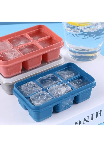 Mavi Stil 6 Izgara Çıkarılabilir Kapaklı Buz Küpü Kalıbı Kare Buz Küpü Kalıbı Kek Blok Jöle Puding Çikolata Kalıpları Mutfak Bar Aksesuarları (Yurt Dışından) indirimleri
