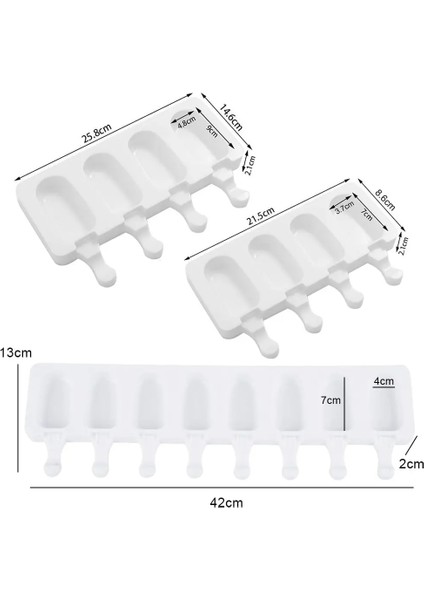 Altın Tarzı Mini Dondurma Kalıpları Pişirme, Silikon Dondurma Kalıpları Kek, Dıy Ice Pops Için Cakesicle Kalıp, Oval, 8-Boşluk (Yurt Dışından)