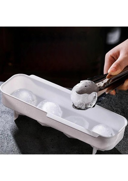4 Hücre Stili Yuvarlak Buz Küpü Kalıp Ev Buzdolabı Kapaklı Yuvarlak Buz Küpleri Imalatı Ice Cube Bira Şarap Soğutmalı Viski Ice Bal (Yurt Dışından) fiyatları