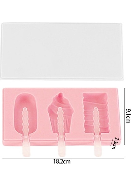 18.2x9.1x2.3cm Stili Mini Dondurma Kalıpları Pişirme, Silikon Dondurma Kalıpları Kek, Dıy Ice Pops Için Cakesicle Kalıp, Oval, 8-Boşluk (Yurt Dışından)