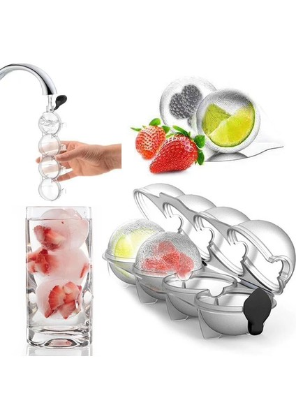 Yuvarlak B 5cm Tarzı 4 Kavite 5.5 cm Büyük Boy Top Buz Kalıpları Küre Yuvarlak Top Buz Küpü Makineleri Ev Bar Partisi Mutfak Viski Kokteyl Dıy Buz Kalıpları (Yurt Dışından) indirimleri