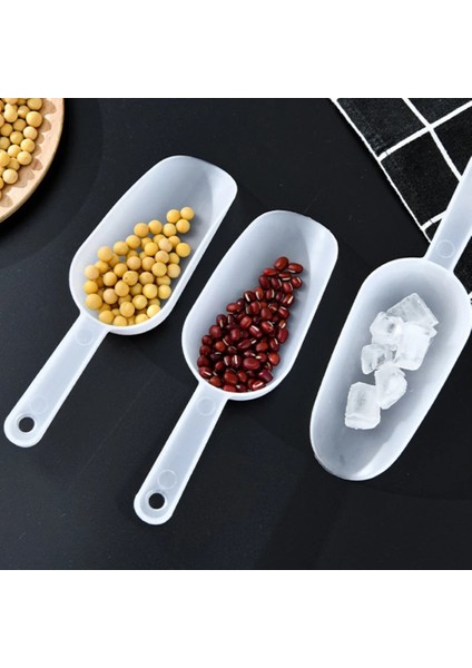 Beyaz Stil Mini Plastik Buz Küreği Un Gıda Şekeri Dondurma Kaşığı Ölçüm Kaşıkları Kürekler Şeffaf Küçük Kürek Mutfak Aletleri (Yurt Dışından)