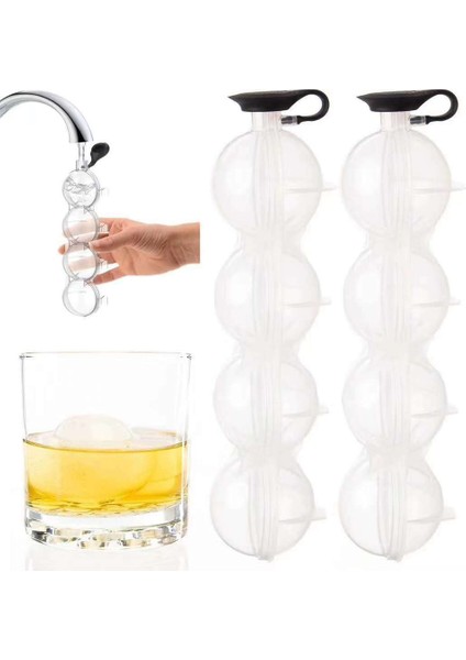 No.1 Tarzı 4-Cavity Plastik Yuvarlak Buz Topu Kalıpları Viski Buz Küpü Için Hokey Dondurucu Kalıp Dıy Yapma Araçları Çikolata Jöle Tatlı Tepsisi (Yurt Dışından)