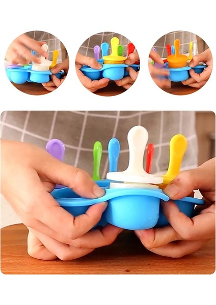 Yeşil Stil 7 Kavite Silikon Mini Buz Pops Kalıp Dondurma Topu Makinesi Popsicles Kalıpları Bebek Dıy Gıda Takviyesi Aracı El (Yurt Dışından) indirimleri