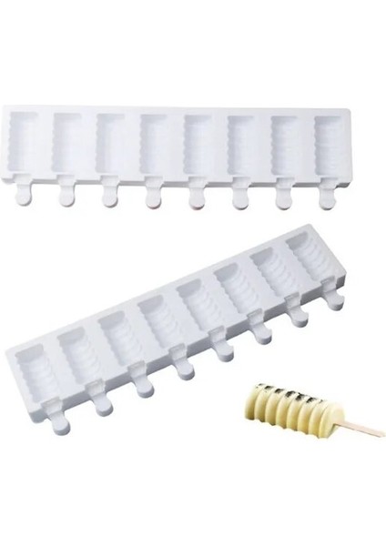50 Adet Tahta Çubuk Stili 8 Kavite Dondurma Silikon Kalıp Dıy Kalıpları Buz Küpü Kalıpları Dondurma Makinesi Tatlı Kalıpları Popsicle Kalın Malzeme ile Tepsi (Yurt Dışından) fırsatları