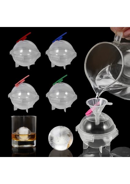Huni Tarzı Siyah 6.0x6.0cm Yeni 5cm Yuvarlak Top Buz Küpü Kalıp Dıy Dondurma Makinesi Plastik Buz Kalıp Viski Buz Tepsisi Bar Aracı Mutfak Gadget Aksesuarları (Yurt Dışından)
