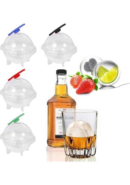 Huni Tarzı Siyah 6.0x6.0cm Yeni 5cm Yuvarlak Top Buz Küpü Kalıp Dıy Dondurma Makinesi Plastik Buz Kalıp Viski Buz Tepsisi Bar Aracı Mutfak Gadget Aksesuarları (Yurt Dışından)