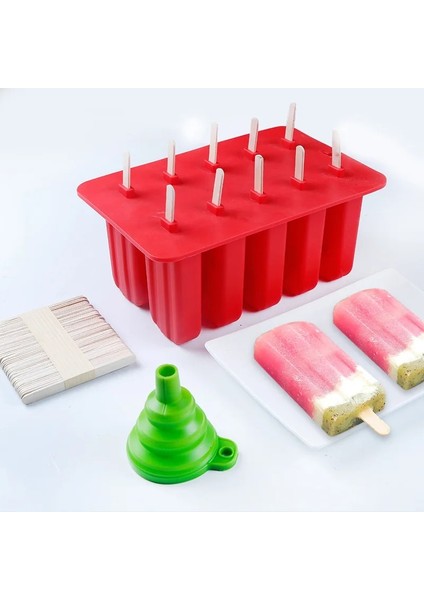 Kırmızı 10 Delik Stili Ole Silikon Dondurma Kalıbı Popsicle Kalıpları Ice Cube Maker Sopalı Dıy Krem Kalıpları Yaz Mutfak Aletleri Sopalı (Yurt Dışından) fiyatları