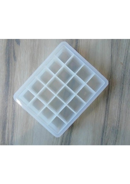 Beyaz Kapaksız Stil Buz Küpü Kalıp Silikon Çikolatalı Dondurma Jöle Şeker Puding Kalıbı Kapaklı Tepsi Yapıcı Tutacağı Kolay Serbest Bırakma 20 Izgara (Yurt Dışından)