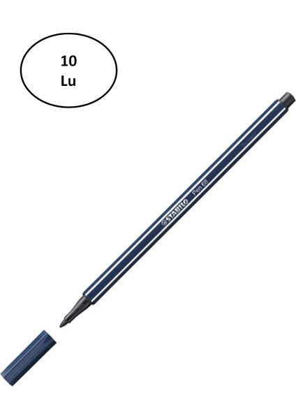 Umut Stabilo Pen 68 Mavi Siyah 68/98 10 Lu