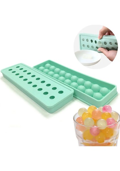Yeşil Stil Silikon Buz Kalıp Yaratıcı Boşluk Topu Makinesi Yuvarlak Küre Buz Küpü Viski Sıcak Bar 20 Silikon Tepsi Dıy Dondurma Aracı (Yurt Dışından)
