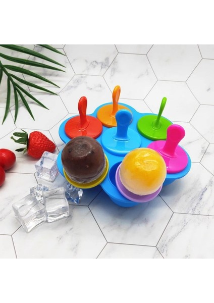 Mor Tarzı Sıcak 7 Kavite Silikon Mini Buz Pops Kalıp Dondurma Topu Makinesi Popsicles Kalıpları Bebek Diy Gıda Takviyesi Aracı Jw (Yurt Dışından) indirimleri