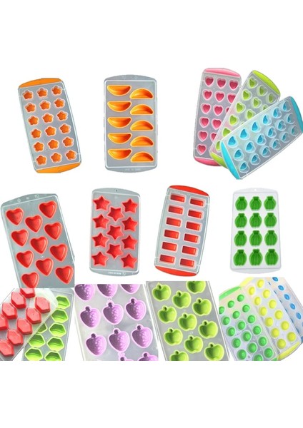 Pembe Tarzı Ice Cube Maker Silikon Kalıpları Dondurma Kalıp Araçları Heart Star Rastgele Renk Dıy Mutfak Buz Küpü Kalıpları Pp Meyve Kalıpları Araçları (Yurt Dışından)