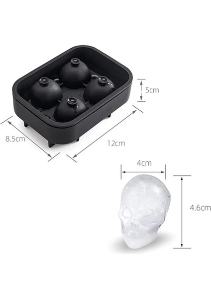 Mavi Stil 3D Kafatası Buz Silikon Kalıp Makinesi Buz Küpü Tepsisi Puding Kalıbı Kek Şeker Kalıbı Bar Partisi Serin Şarap Dondurma Mutfak Dıy Aksesuar (Yurt Dışından)