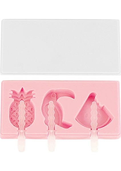 Stil2-C Stili 4 Hücre Büyük Boy Silikon Dondurma Kalıbı Popsicle Kalıpları Dıy Ev Yapımı Tatlı Dondurucu Meyve Suyu Buz Pop Maker Kalıp Çubukları ile (Yurt Dışından)