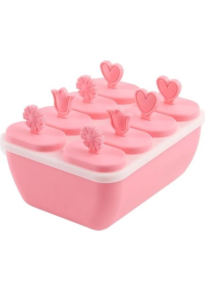 Pembe4 Tarzı 8 Hücre Silikon Kalıpları Dondurma Çikolata Kalıpları Buz Küpü Tepsi Gıda Güvenli Popsicle Maker Dıy Ev Yapımı Dondurucu Buz Lolly Kalıp (Yurt Dışından)