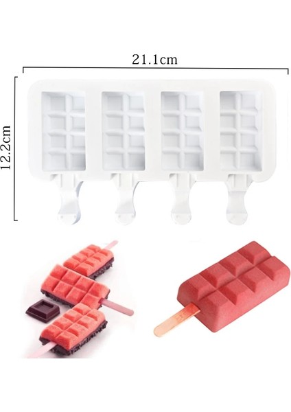 B Tarzı Hole Love Stripes Silikon Dondurma Kalıbı Buz Küpü Tepsi Çikolata Popsicle Kalıpları Dıy Tatlı Ev Yapımı Araçları Yeniden Kullanılabilir Kalıplar (Yurt Dışından)