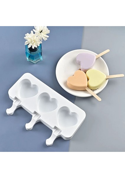B Tarzı Hole Love Stripes Silikon Dondurma Kalıbı Buz Küpü Tepsi Çikolata Popsicle Kalıpları Dıy Tatlı Ev Yapımı Araçları Yeniden Kullanılabilir Kalıplar (Yurt Dışından)