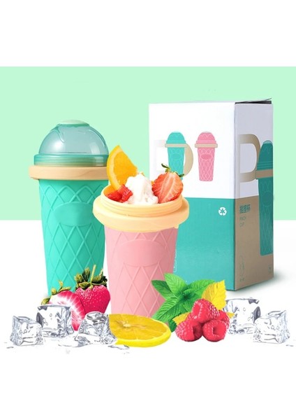 Açık Yeşil Tarzı Sıkıştırılmış Kupalar Slushy Makineleri Dıy Ev Yapımı Smoothie Kupaları Dondurulmuş Içecekler Kupalar Çift Katmanlı Yaz Suyu Dondurma Makineleri Kupalar (Yurt Dışından)