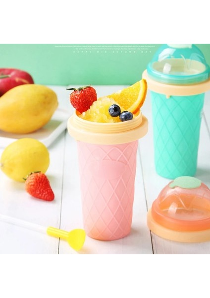 Açık Yeşil Tarzı Sıkıştırılmış Kupalar Slushy Makineleri Dıy Ev Yapımı Smoothie Kupaları Dondurulmuş Içecekler Kupalar Çift Katmanlı Yaz Suyu Dondurma Makineleri Kupalar (Yurt Dışından)