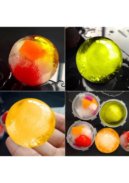 Huni Stili ile Kırmızı 6.0x6.0cm cm Yuvarlak Top Buz Küpü Kalıp Dıy Dondurma Makinesi Plastik Buz Kalıp Viski Buz Tepsisi Bar Aracı Mutfak Gadget Aksesuarları (Yurt Dışından)