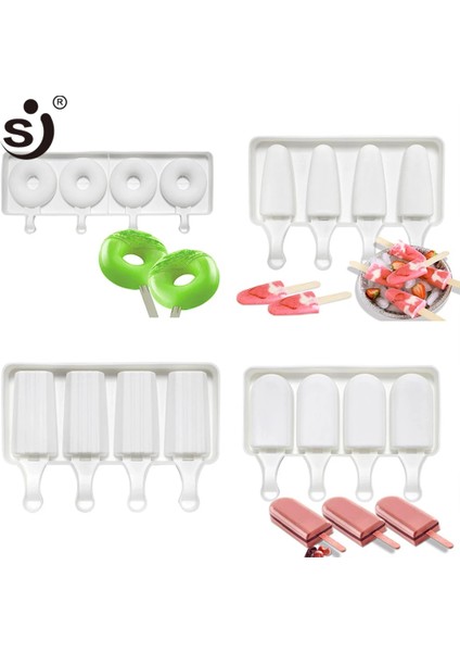 4 Hücreli 6 Altıgen Stili 2021 Yeni 4 Kavite Poligon Silikon Dondurma Kalıbı Dıy Ev Yapımı Popsicle Kalıpları Dondurucu Suyu Dondurma Makineleri Kalıpları Araçları (Yurt Dışından) fırsatları