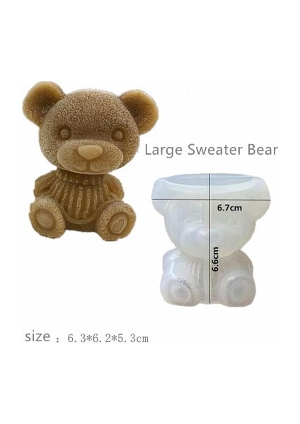 No.3 Tarzı Teddy Bear Çikolata Silikon Kalıp Ice Cube Kalıp Mutfak Pişirme Aksesuarları Içecek Kahve Dondurma Kek Dekor Malzemeleri (Yurt Dışından)