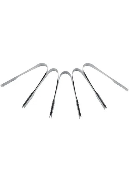 5 x Buz Maşası Stili 5 Adetset Paslanmaz Çelik Büfe Barbekü Buz Kaşık Maşa Seti Tatlı Kaşık Buz Maşa Buz Maşa Düğün Bar Partisi Mutfak Aletleri (Yurt Dışından)