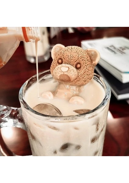 Beyaz Stil 3D Silikon Kalıp Buz Küpü Makinesi Küçük Ayı Dogshape Çikolata Kalıp Tepsisi Dondurma Dıy Aracı Viski Şarap Kokteyl Buz Küpü Yeni (Yurt Dışından) modelleri