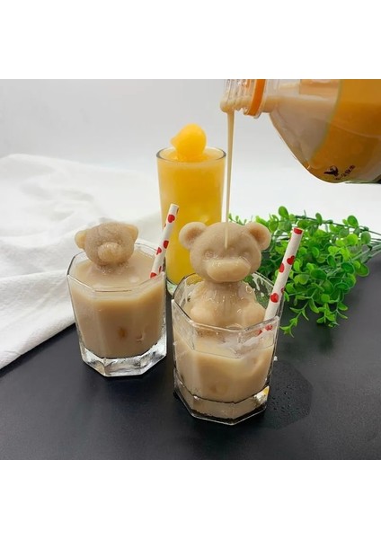 Beyaz Stil 3D Silikon Kalıp Buz Küpü Makinesi Küçük Ayı Dogshape Çikolata Kalıp Tepsisi Dondurma Dıy Aracı Viski Şarap Kokteyl Buz Küpü Yeni (Yurt Dışından) indirimleri