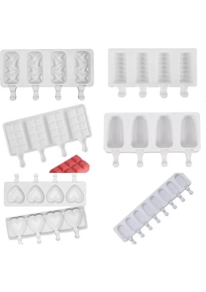 Kare 4 Izgara Stili Mesh Buzlu Şeker Kalıbı Silikon Buzlu Şeker Kalıbı, Hijyenik Kalıp, Yeniden Kullanılabilir Kolay Çıkarılabilir Buzlu Şeker Makinesi, Dondurma Makinesi (Yurt Dışından)